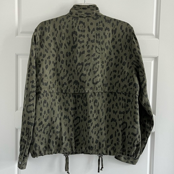 Rails Collins Linen Blend Green Leopard Utility Jacket Animal Print Size XL NWOT - Picture 8 of 16